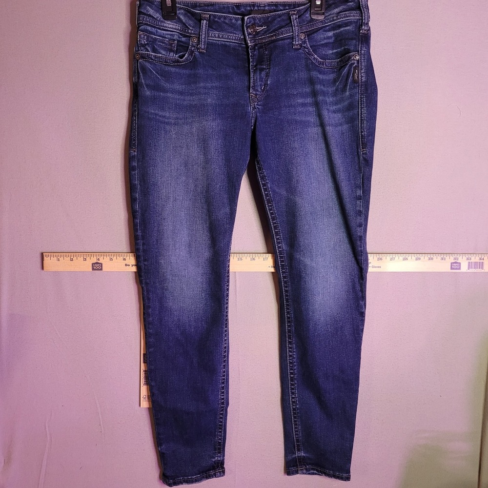 Silver Jeans Co Suki Skinny Mid Rise Curvy Fit Indigo‎ Denim Jeans W33 L29 677